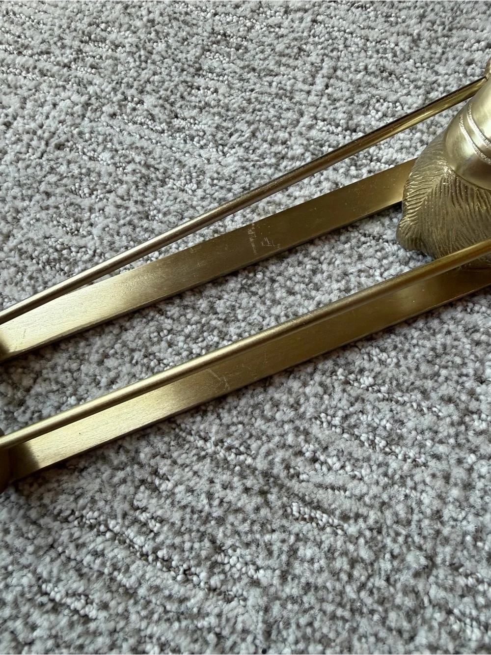Anthropologie Skiing Hare Rabbit Wine Bottle Holder in Gold Brass
